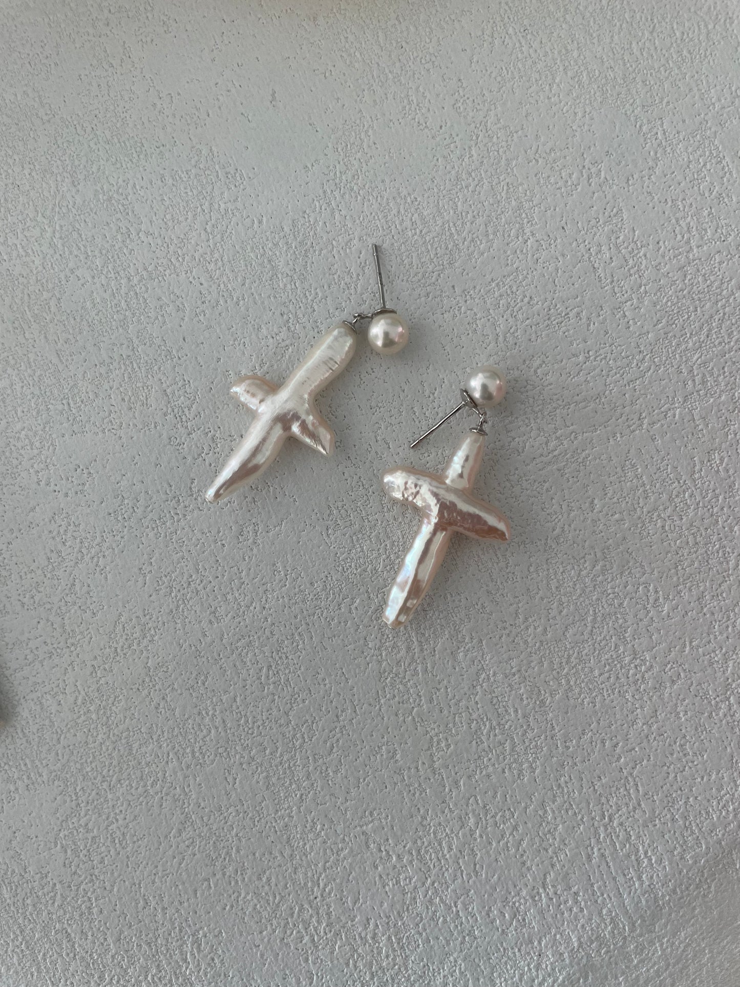 Pearl Cross Elegance Earrings